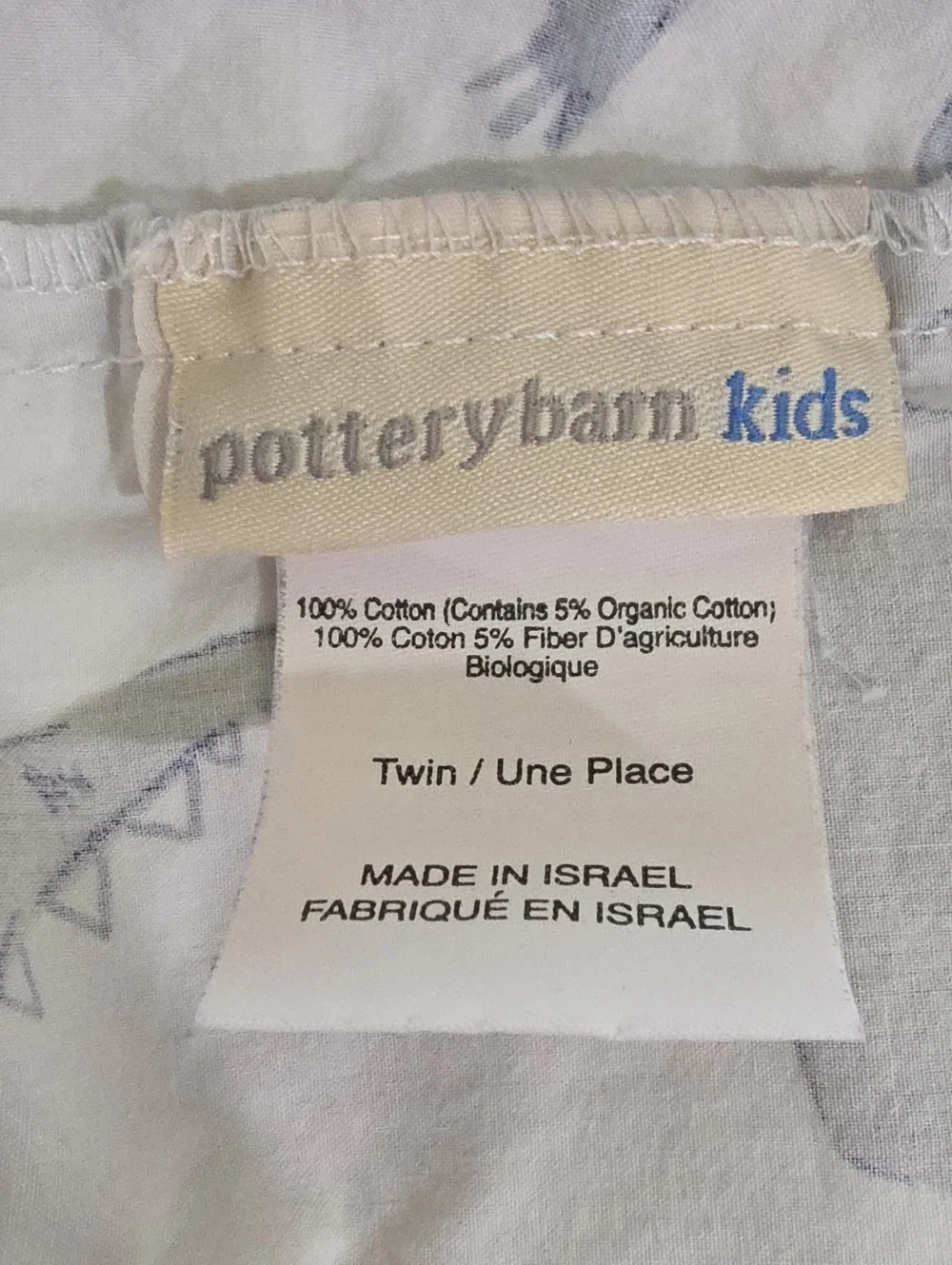 Pottery Barn Kids Green Blue Gray Dinosaur Cotton Twin Fitted Sheet
